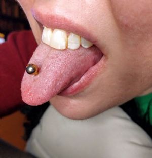 Titanium Internally Threaded Straight Barbell Customer Photo